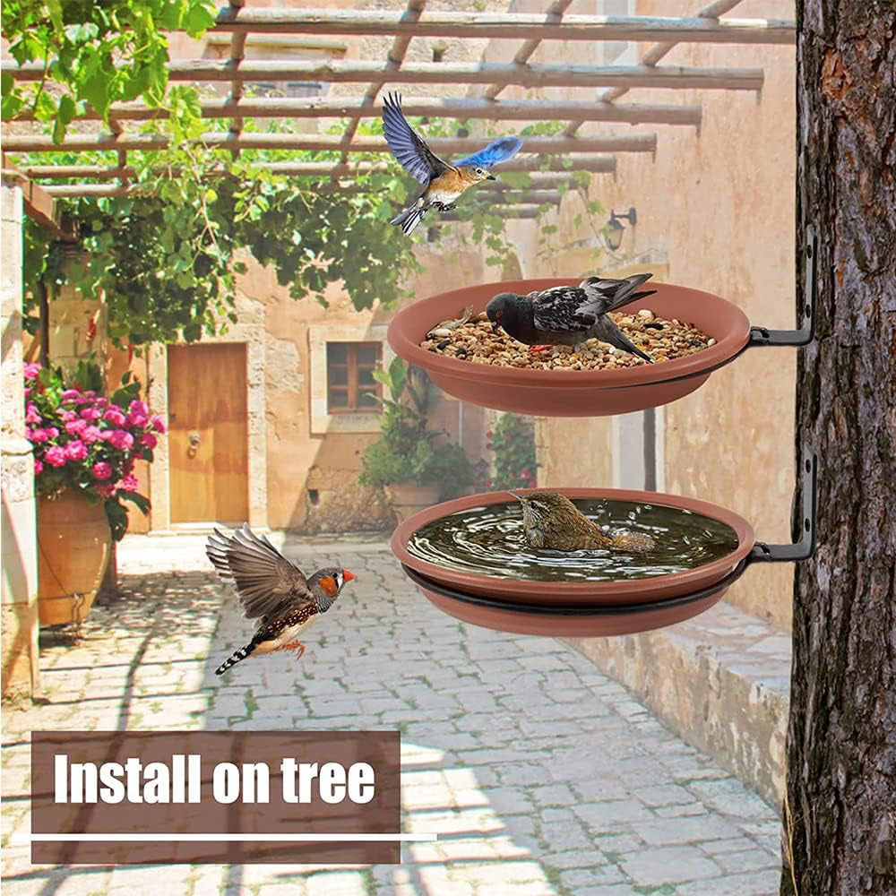 BIRDSHALA BIRD FEEDER & BATH WITH WALL MOUNTING SATAND