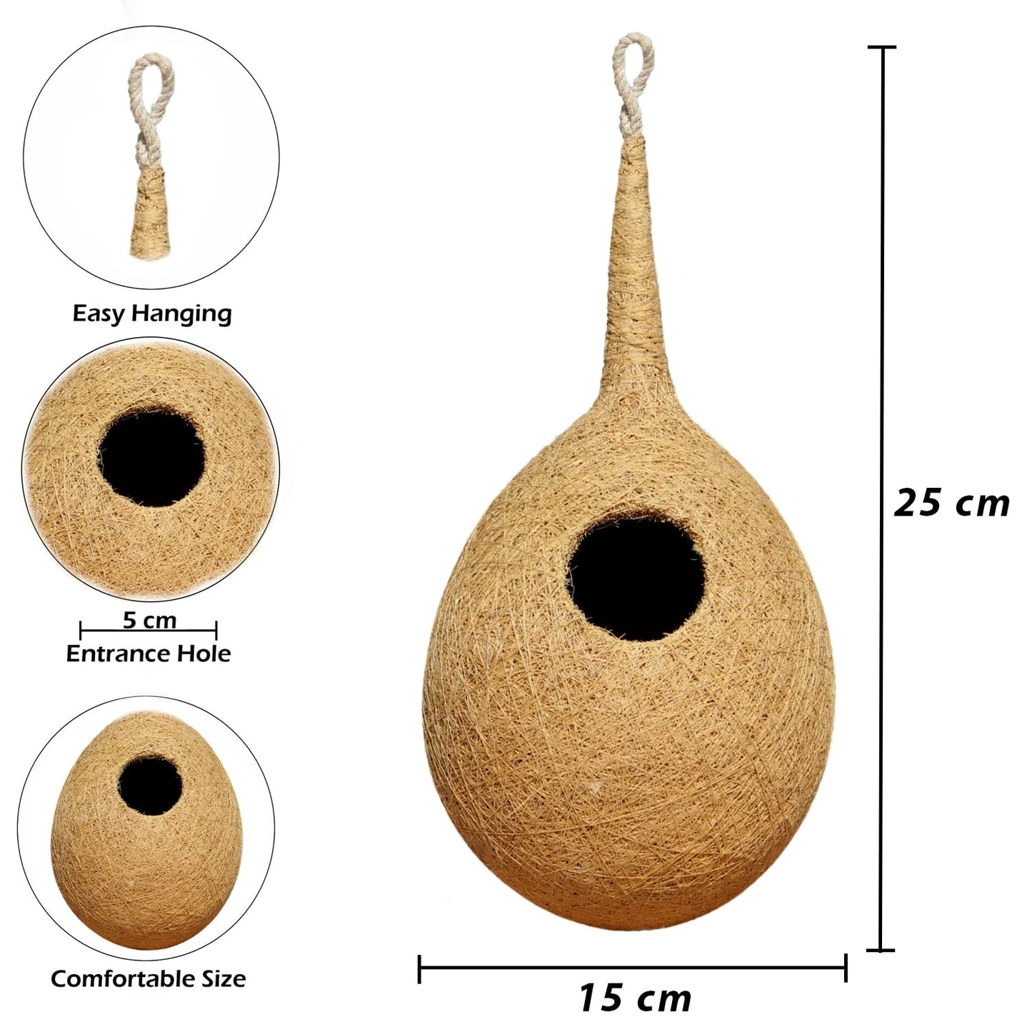 BIRDSHALA ORGANIC COIR BIRD NEST