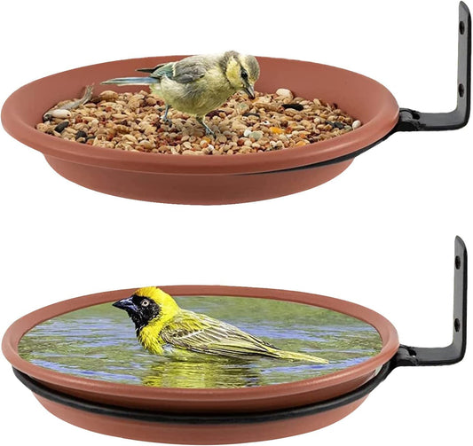 BIRDSHALA BIRD FEEDER & BATH WITH WALL MOUNTING SATAND