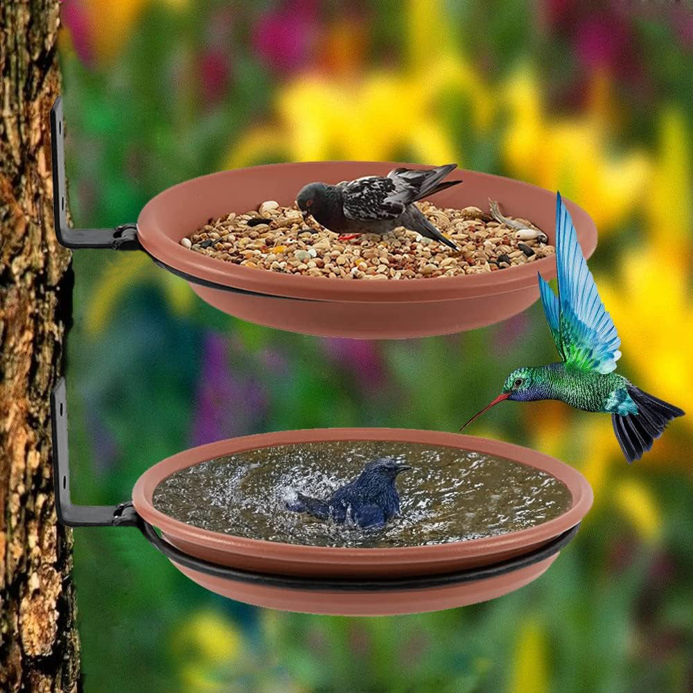 BIRDSHALA BIRD FEEDER & BATH WITH WALL MOUNTING SATAND